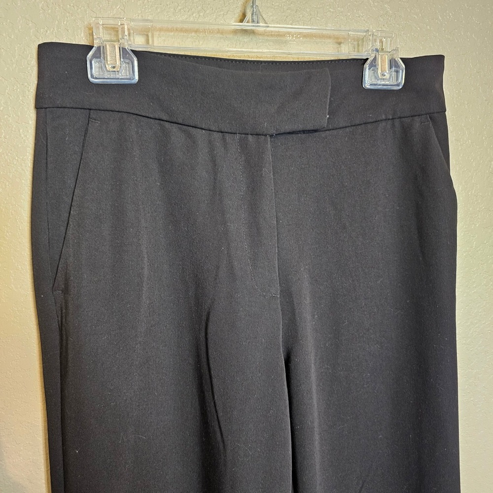 NWT H&M Black Straight Leg Pants Flat Front High Waist Size 10 - Picture 2 of 9